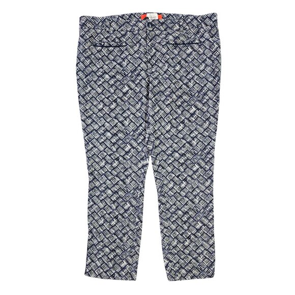 Cartonnier Anthropologie Charlie Ankle Pant Blue Periwinkle Abstract Geo Print - Picture 1 of 12